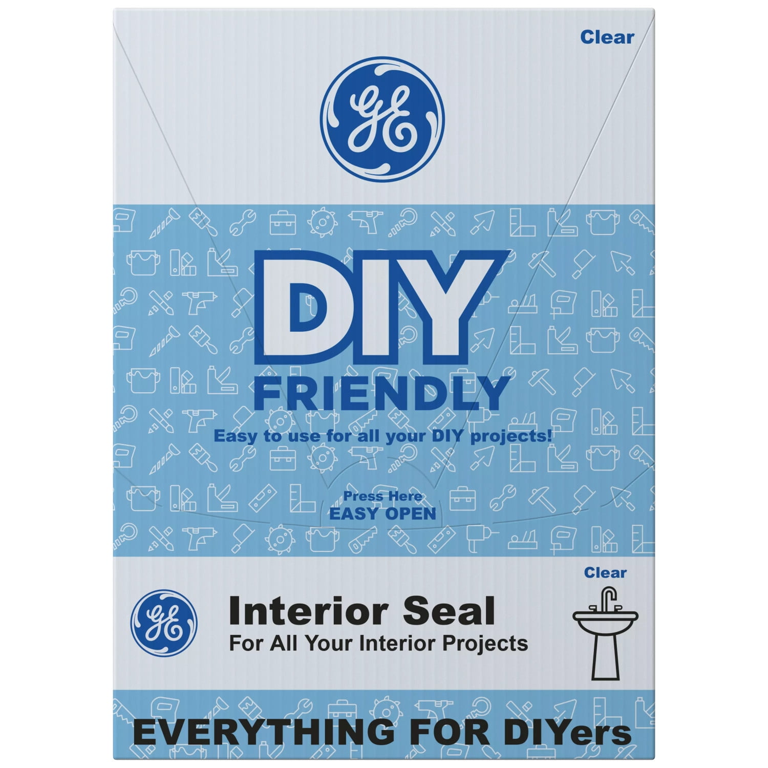 (8 pack) GE Interior Seal Kitchen & Bath, Pack of 1, Clear 2.8 oz Tube