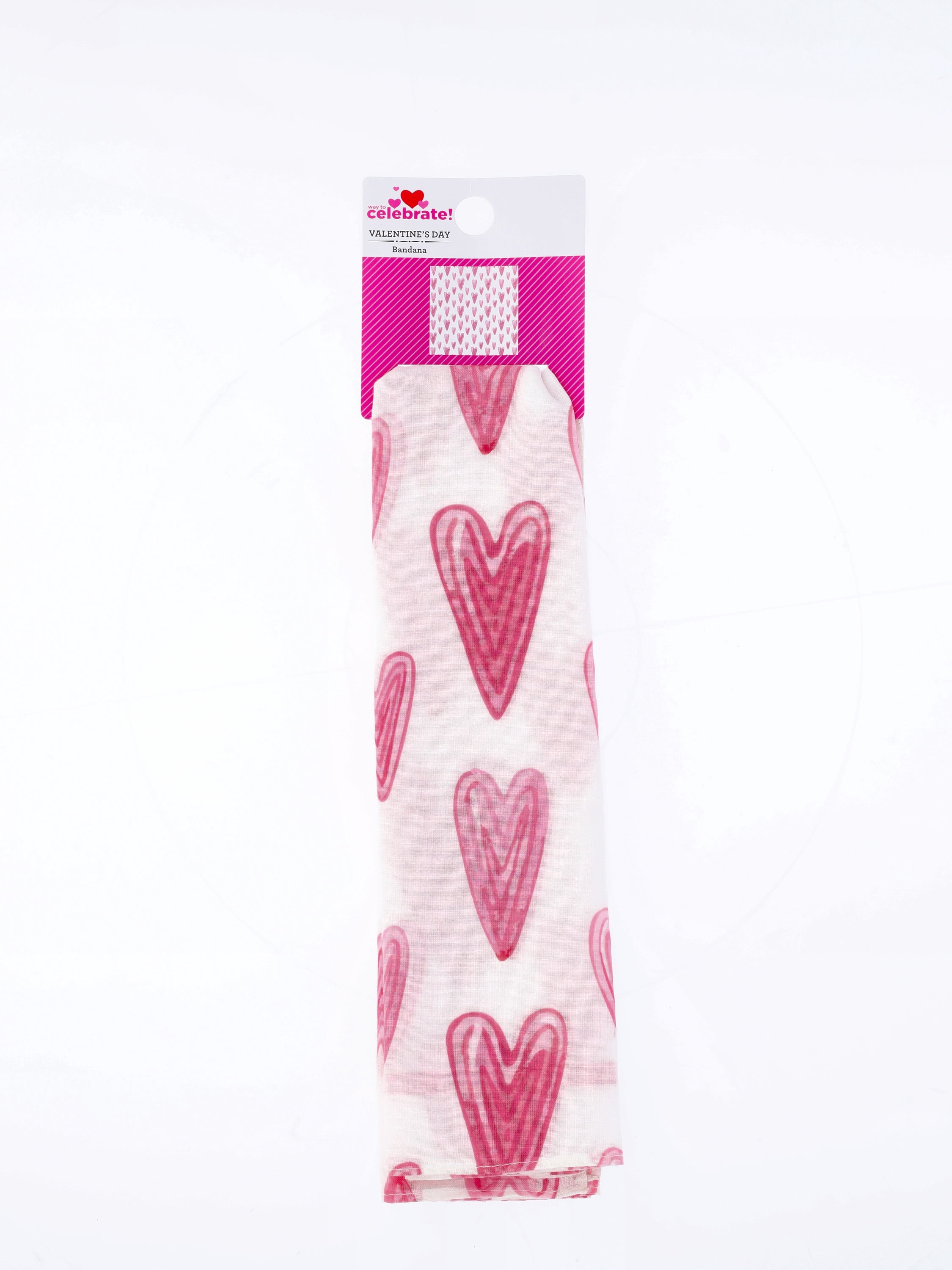 Valentine's Day Women's Print Bandana from Way To Celebrate, One Size, White/Pink