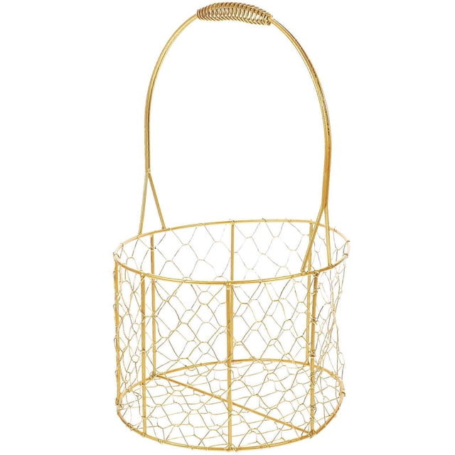 Decorative Iron Gift Basket for Home Use with Handle 1 Piece