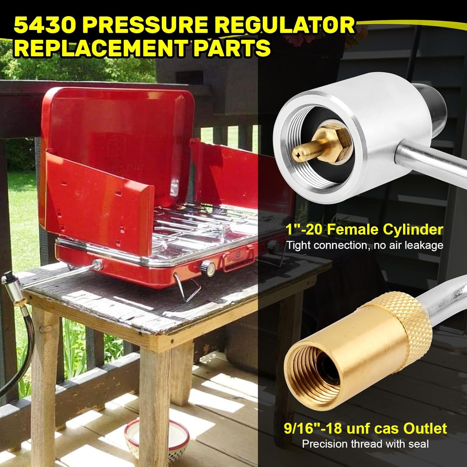 ABCISI 5430 Stove Pressure Regulator Replacement Part Compatible with Most Coleman Stoves & Grills and Fold N Go Stoves Camping Stove Regulator Keeps Propane Gas Pressure Stable