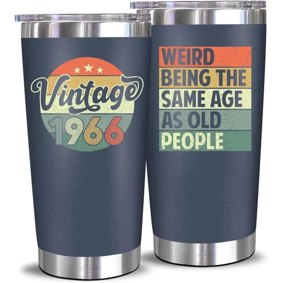 NewEleven 60th Birthday Gift for Men and Women, Born in 1966 - 20 oz tumbler
