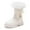 White, variant on GJSYRH Girls Platform Sole Boots for Autumn Winter with Side Zipper and Decorative Bow Non Warm Comfortable Casual Footwear Black 4-4.5 Years