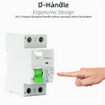 thumbnail image 3 of 3X AC 2P 6KA RCCB RCD 230V Residual Current Circuit Breaker Differential Breaker Safety Switch TORD4-63, 2P 16A 10MA, 3 of 4