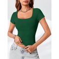 thumbnail image 3 of Womens Scoop Neck Short Sleeve Casual Tshirts Tops Summer Going Out Work Cute Fitted Shirts Trendy, 3 of 6