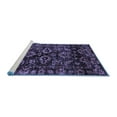 thumbnail image 2 of Ahgly Company Machine Washable Indoor Round Abstract Blue Modern Area Rugs, 7' Round, 2 of 4