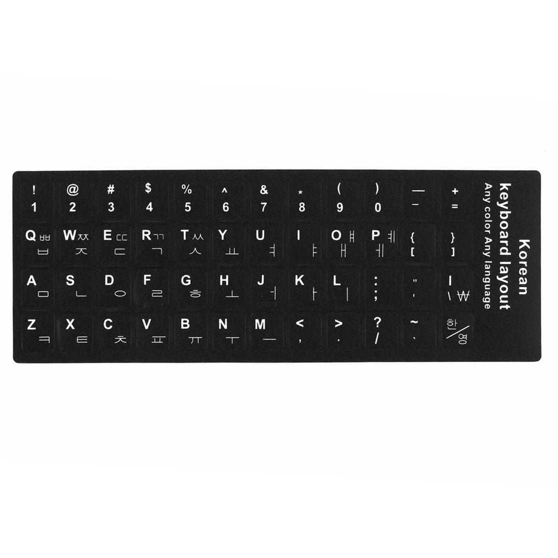 3PCS Korean keyboard stickers Waterproof Replacement Computer Laptop Keyboard Sticker Orange Lettering with Non Transparent Black Background