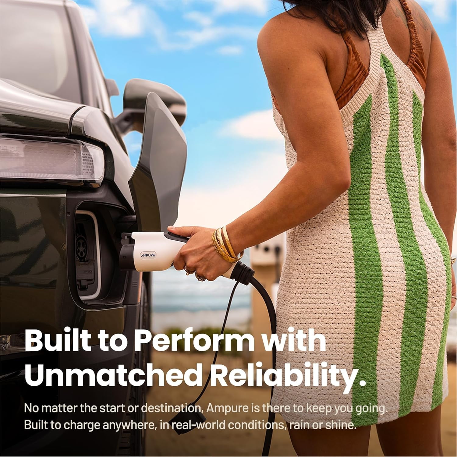 Ampure Go Level 2 Portable EV Charger, 32 Amp, SAE J1772, NEMA 14-50 Plug, 20ft Cable, Compatible with All J1772 EVs