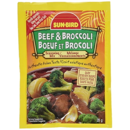 Pack of 24, Sunbird Beef & Broccoli Seasoning Mix, 1 oz