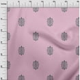thumbnail image 2 of oneOone Cotton Silk Blush Pink Fabric Ethnic Block Sewing Fabric By The Yard Printed Diy Clothing Sewing Supplies 42 Inch Wide, 2 of 4