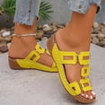 thumbnail image 6 of Otqutp Womens Wedge Sandals Geometric Cutout Decorative Straps Open Toe Casual Shoes Summer Non-Slip Beach Hiking Slippers, 6 of 8