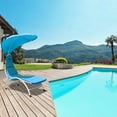 thumbnail image 1 of Gymax Patio Lounge Chair Chaise Outdoor w/ Steel Frame Cushion Canopy Turquoise, 1 of 8
