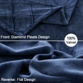 thumbnail image 3 of PHF Super Soft Velvet Duvet Cover Set Queen Size, 3 Pieces Warm Fluffy Comforter Cover Set, Cozy Flannel Comforter Cover with Pillow Shams, 90"x90", Navy Blue (No Insert), 3 of 7