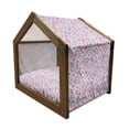 thumbnail image 2 of Cherry Blossom Pet House, Bloomed Kwanzan Tree Flowers and Buds on Clear Sky Background, Outdoor & Indoor Portable Dog Kennel with Pillow and Cover, 5 Sizes, Pink Rose and Pale Blue, by Ambesonne, 2 of 5