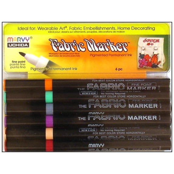 Uchida Fabric Marker Fine Point Set 6pc Pastel