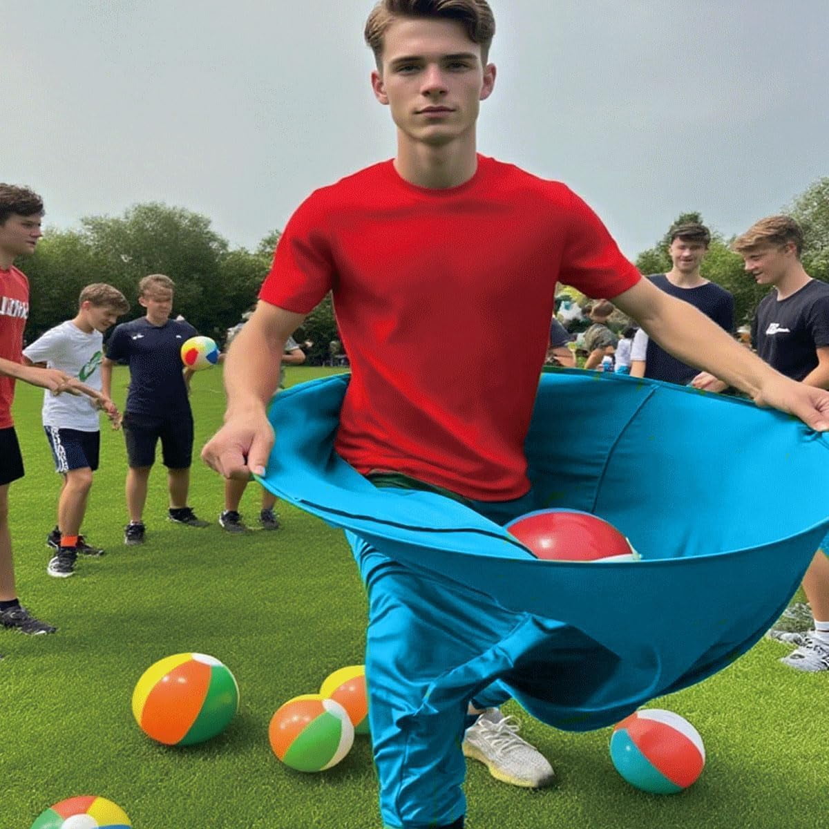 Granny Pants Yard Game Set - Giant Outdoor Party Game with 8 Bouncy Balls and Pump，Fun Family Reunion & Adult Yard Games for Groups