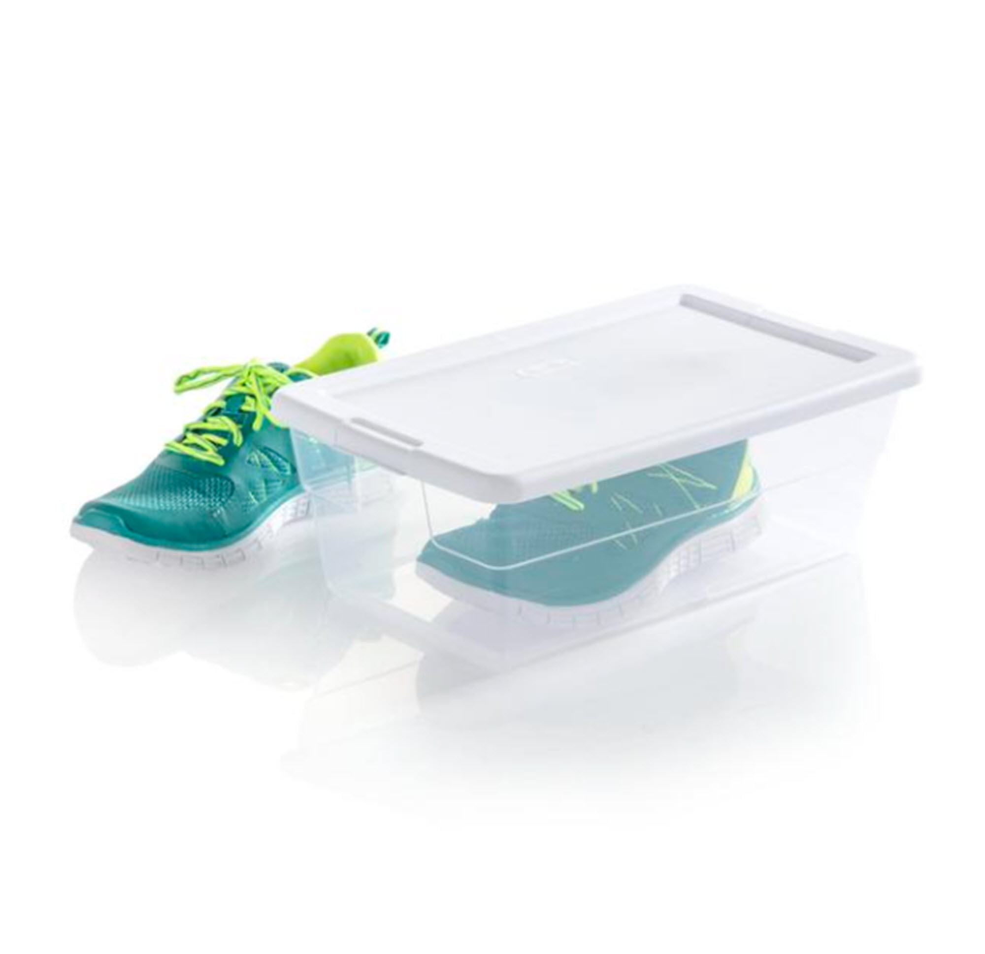 STERILITE 6 Quart Clear Plastic Shoe Box Storage Container with Lids Stackable Organizer 6 Pack Walmart