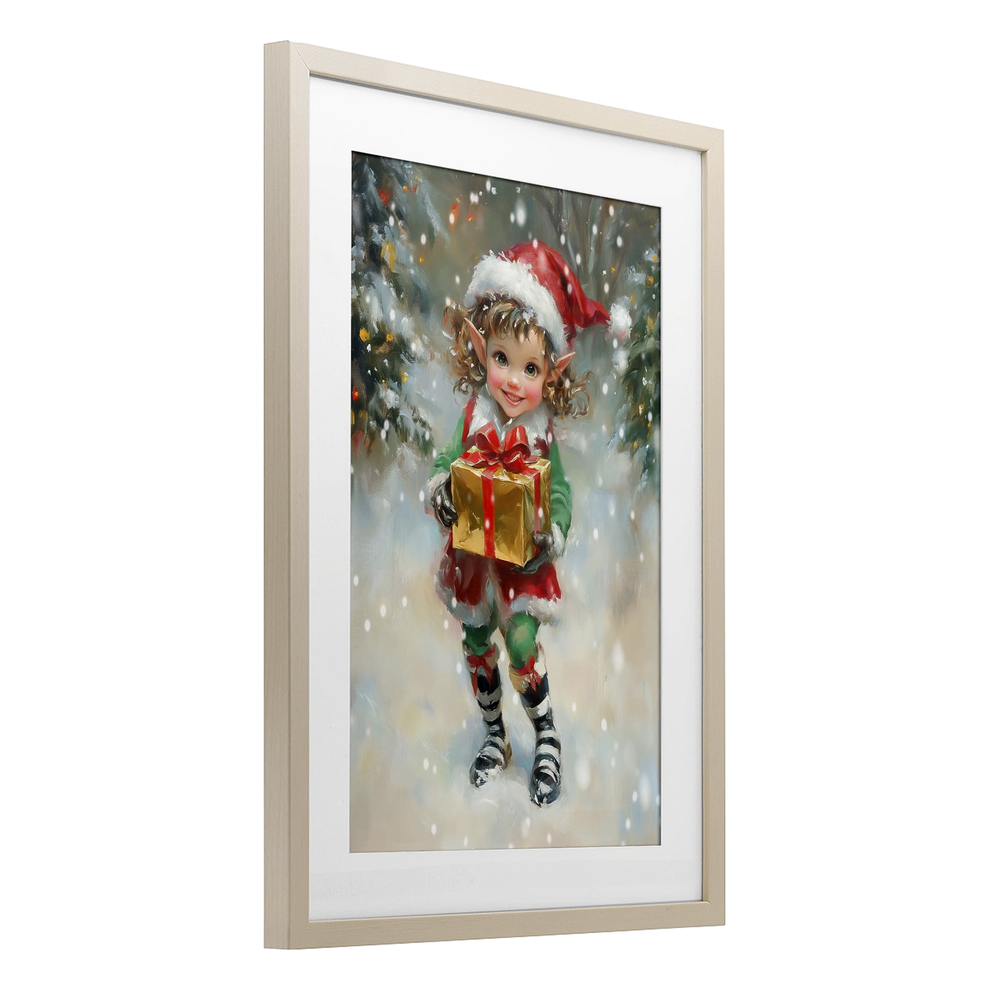 Stupell Industries Santa's Little Elf Birch Framed Print Under Glass, design by Tina LeCour