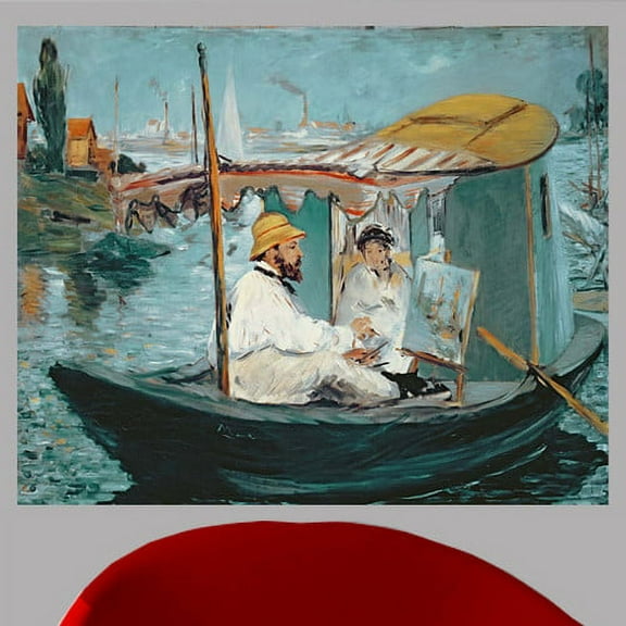 Wallhogs Manet Manet in His Floating Studio (1874) Poster Wall Mural