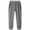 thumbnail image 2 of WREESH Men's Jogger Sweatpants Cotton Pants Outdoor Winter Fleece Thickened Casual Lamb Velvet Pants Full Length Pants Dark Gray, 2 of 5