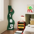 thumbnail image 6 of Yowos Corner Shelf, Modern 5-Tier Small Bookcase, Stylish Wavy Corner Storage Rack Plant Stand with Unique Shape for Living Room, Home Office, Green, 6 of 9