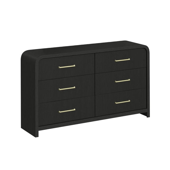 Picket House Furnishings Woodridge  6-Drawer Dresser in Black with Grain