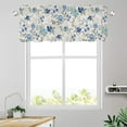thumbnail image 2 of Spring Summer Blue Floral Curtain Valances for Kitchen Window Farmhouse Gray White French Country Rod Pocket Valance Windows Treatments 1 Panel Short Curtains 54x18 Inch for Bedroom Bathroom Decor, 2 of 5
