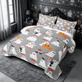 thumbnail image 3 of Erosebridal Ghost Party Twin Quilt Set 2 Pieces,Cute Halloween Twin Coverlet Set,Grey,1 Bedspread and 1 Pillowcase, 3 of 7