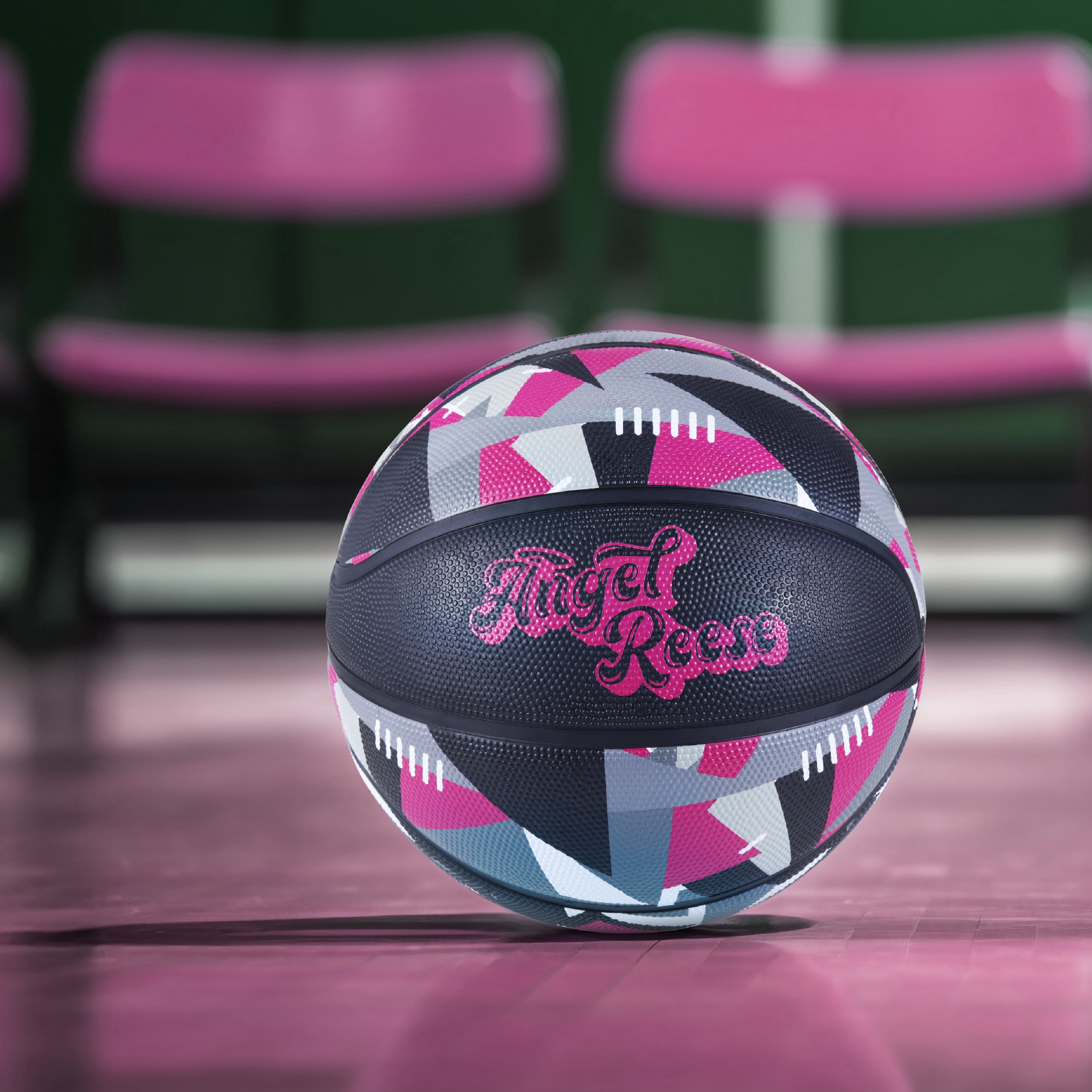 Angel Reese Signature Basketball 28.5” – Outdoor Rubber Ball for Youth & Teens, Colorful Street Style Design, Intermediate Size 6, Official Grip & Bounce