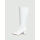 thumbnail image 3 of Women's Chunky High Heel Solid Color Pointed Toe Side Zipper Knee-high Boots For Autumn/winter Party, Warm Leather Boots, 3 of 4