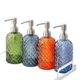 thumbnail image 3 of Botella de loción de vidrio de 400 ml con dispensador de jabón for el hogar, el hotel y el baño, transparente, cilíndrica, azul, transparente, verde y naranja, 3 of 6