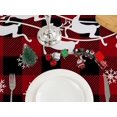 thumbnail image 3 of Nappe de Noël 60x120 Pouces - Décorations de Fête de Noël à Carreaux Rouges pour la Maison - Nappe de Noël pour Table Rectangulaire Décoration de Noël pour Cuisine, 3 of 6