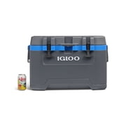 Igloo 52 QT Overland Ice Chest Cooler with Wheels, Gray and Blue