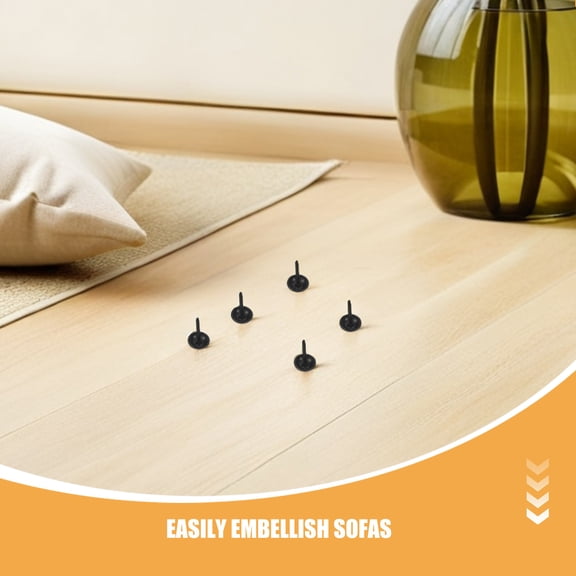 Luxshiny 300-Pack Black Metal Upholstery Nails Decorative Tacks for Furniture, Doors, Cabinets, and Projects