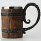 thumbnail image 2 of Viking Mug Beer Cup Bavarian Wood Style Simulation Wooden Barrel Double Wall Drinking, 2 of 5