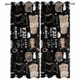 thumbnail image 4 of Outdoor Curtains for Patio Waterproof Coffee Cup Indoor/Outdoor Curtain Tiebacks Black Coffee Beans Day Privacy Curtain Sun Block Grommet Drapes for Pergolas Gazebo Porch Balcony 2 Panel 54x108 Inch, 4 of 9