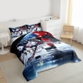 thumbnail image 3 of Homewish Sport Ice Hockey 3 Pieces Queen Comforter Set for Children Teens Adults,Ball Gamer Ultra Soft Bedding Sets,Black Red Blue Bedding Comforter Set Breathable,Lightweight Room Decor, 3 of 8
