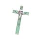 thumbnail image 4 of Figura de crucifijo de aleación de zinc resistente, estatua decorativa de pared, cruz de metal, arte de pared Color acero verde, 4 of 9