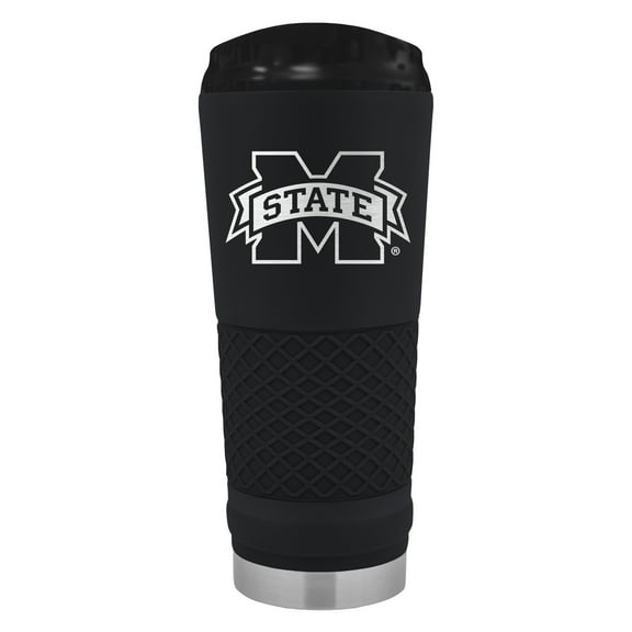 Mississippi State 24 ounce vacuum insulated stainless steel tumbler in black powder coat and laser etched team logo