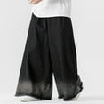 thumbnail image 1 of Pantalones de mezclilla de pierna ancha vintage para hombre, cintura elástica, rectos y con bolsillos., 1 of 9