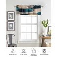 thumbnail image 6 of Navy Blue Boho Curtain Valance for Windows/Living Room/Kitchen/Bathroom/Café, Short Rod Pocket Tier Curtain Window Treatment Panel Circle Beige Vintage Modern Topper Curtain 54''x18'', 6 of 6