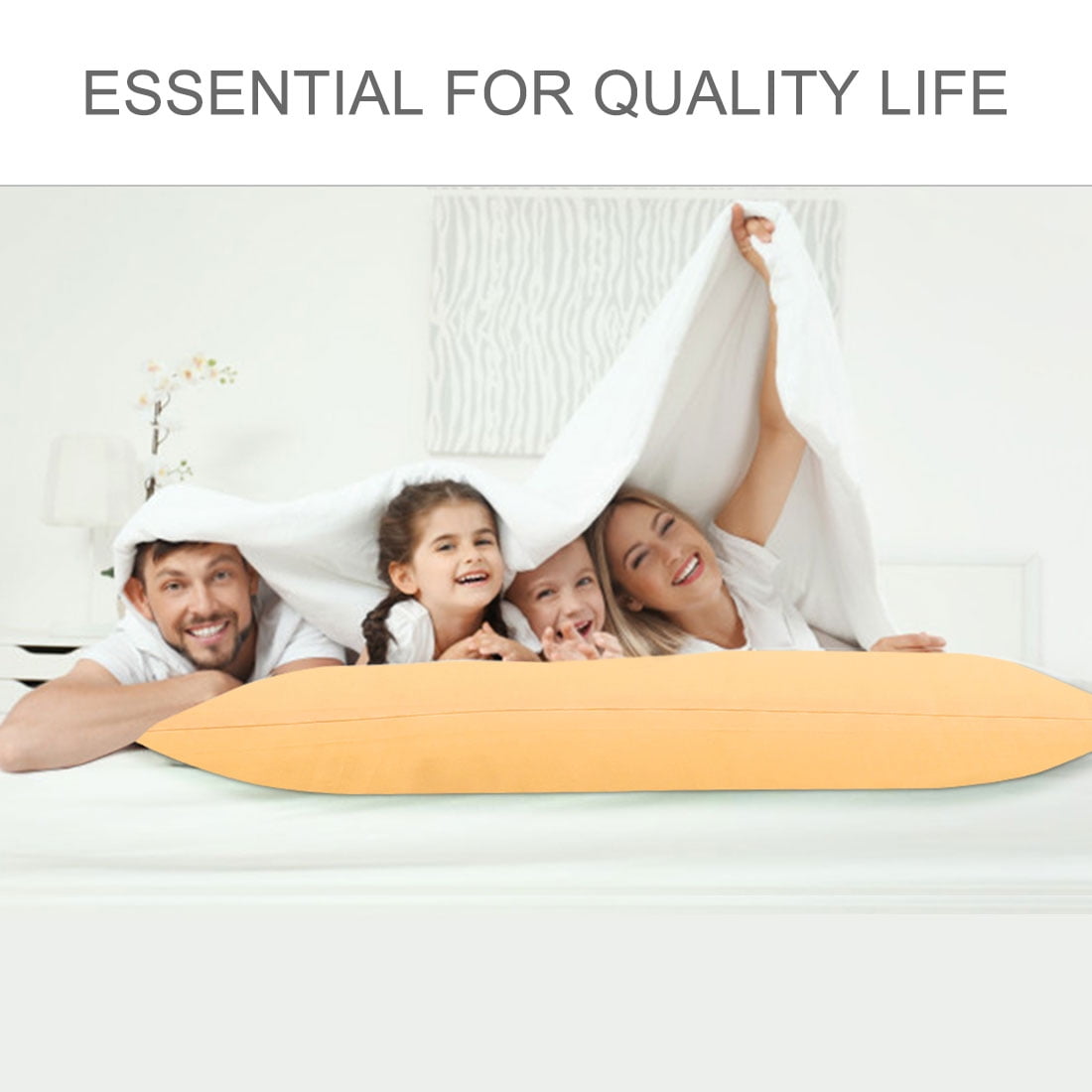 Unique Bargains Pillowcases 2 Pack 100% Cotton Body Pillow Covers Apricot 20" x 48"