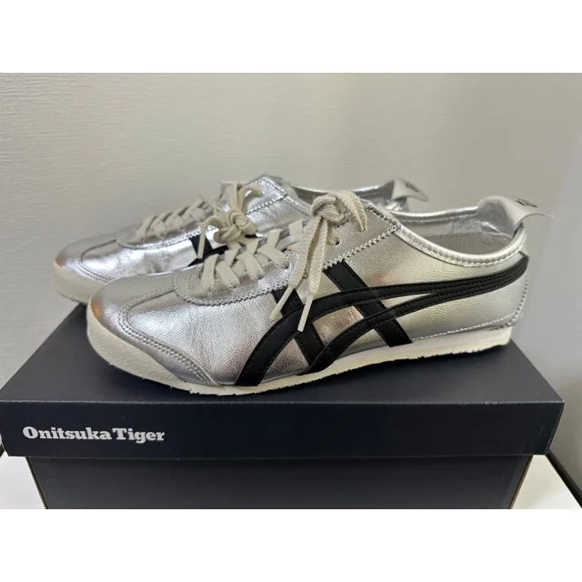 Onitsuka & Tiger MEXICO 66 1183B566 020 PURE SILVER BLACK Unisex Shoes US 7.5-14