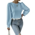 thumbnail image 2 of Women'S Long Sleeve Scoop Neck Pleated Front Fitted Blouse Tops XXL, 2 of 9