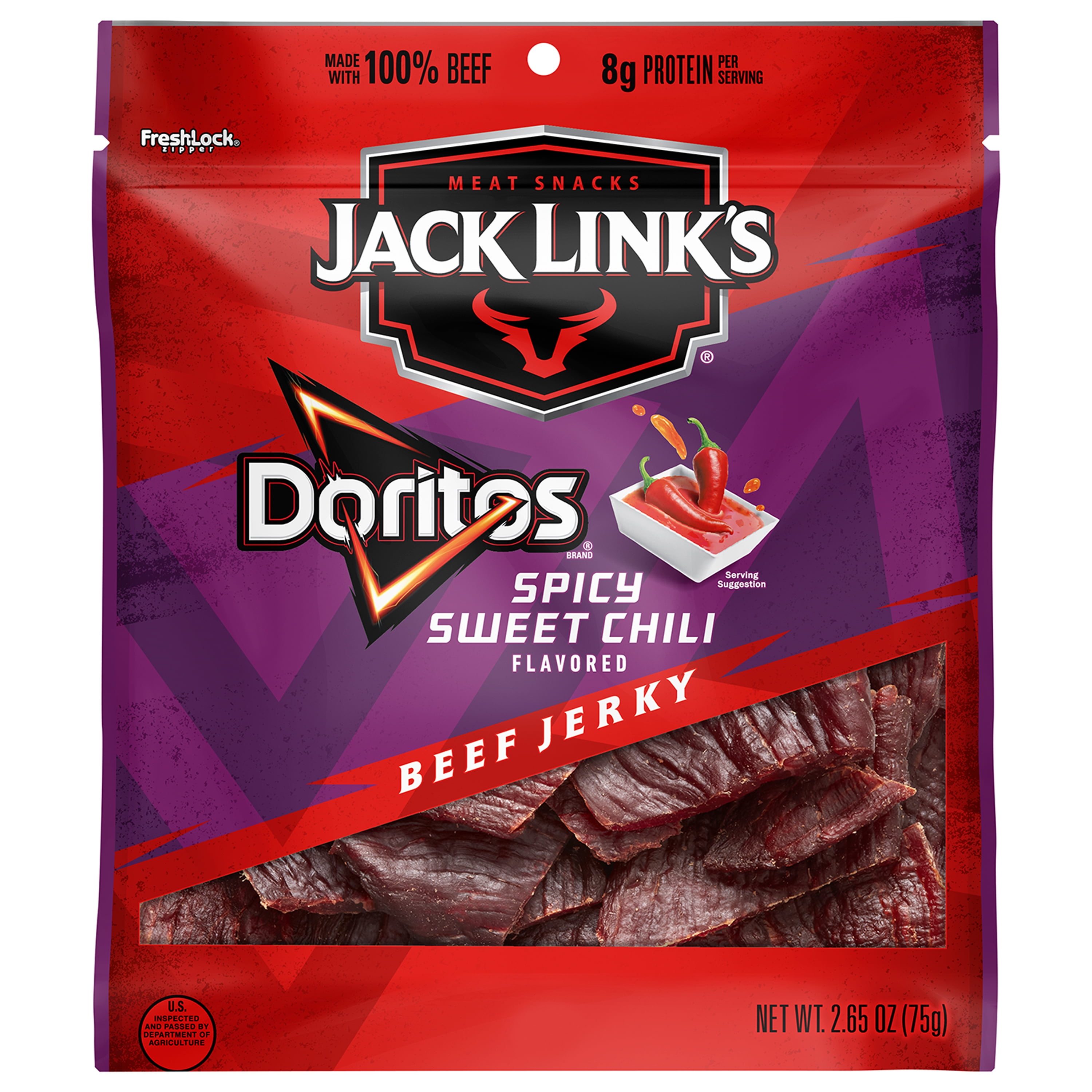 (3 pack) Jack Link’s® Doritos® Spicy Sweet Chili Flavored Beef Jerky, 2.65 oz