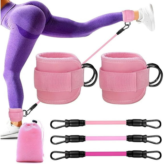 Ankle Resistance Bands with Cuffs, Glutes Workout Equipment,Ankle Bands for Working Out, Butt Exercise for Women Legs and Glutes