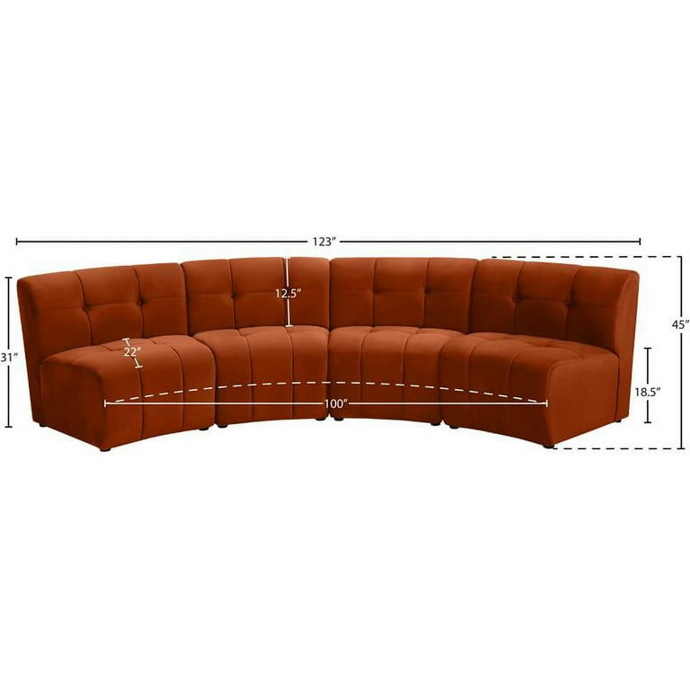 Meridian Furniture Limitless Modular Velvet 4pc. Sectional Meridian Furniture Limitless Modular Velvet 4pc. Sectional