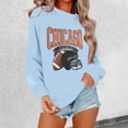 thumbnail image 3 of Football Team City Sweatshirts for Women Fall Winter Long Sleeve Crewneck Football Graphic Sweatshirt Pullover Tops, 3 of 4