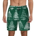 thumbnail image 2 of Picia Christmas Trees pattern Mens Swim Trunks with Compression Liner Stretch Beach Shorts Quick Dry with Zipper Pockets No-Chafing Board Shorts-3X-Large, 2 of 9