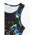 thumbnail image 6 of Kid Girls Summer Shorts Set Splash Ink Vest Crop Top and Shorts 2Pcs Fitness Sports Clothing From 7-14Y, 6 of 8