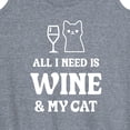 thumbnail image 3 of Instant Message - All I Need Wine Cat - Women's Racerback Tank Top, 3 of 6